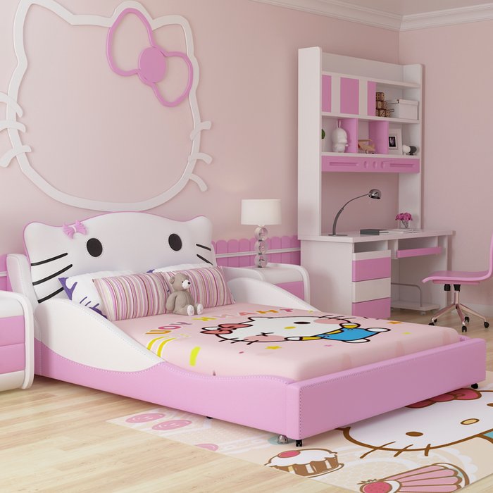 giuong cho be gai hinh hello kitty